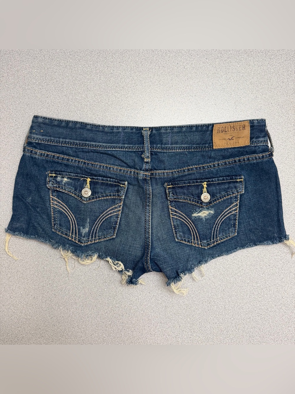 Vintage Y2K Hollister 2000s Denim Booty Micro Short Shorts - Picture 4 of 6